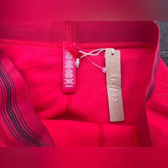 Skims Cotton Rib Red Leggings Comfy Loungewear Casual Long Johns Women’s|Size:M - Picture 12 of 16